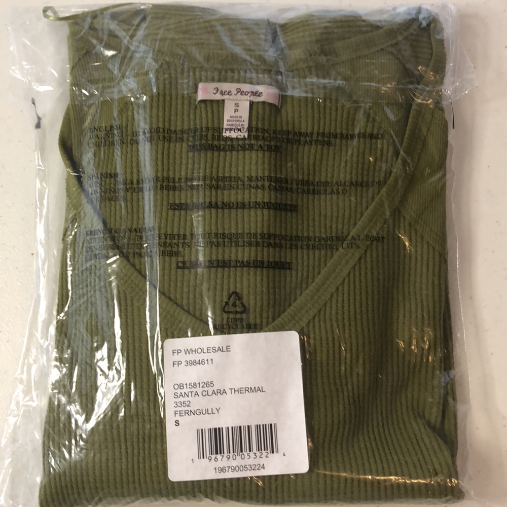 NWT Free People Santa Clara Thermal Top in Ferngully - Picture 11 of 13